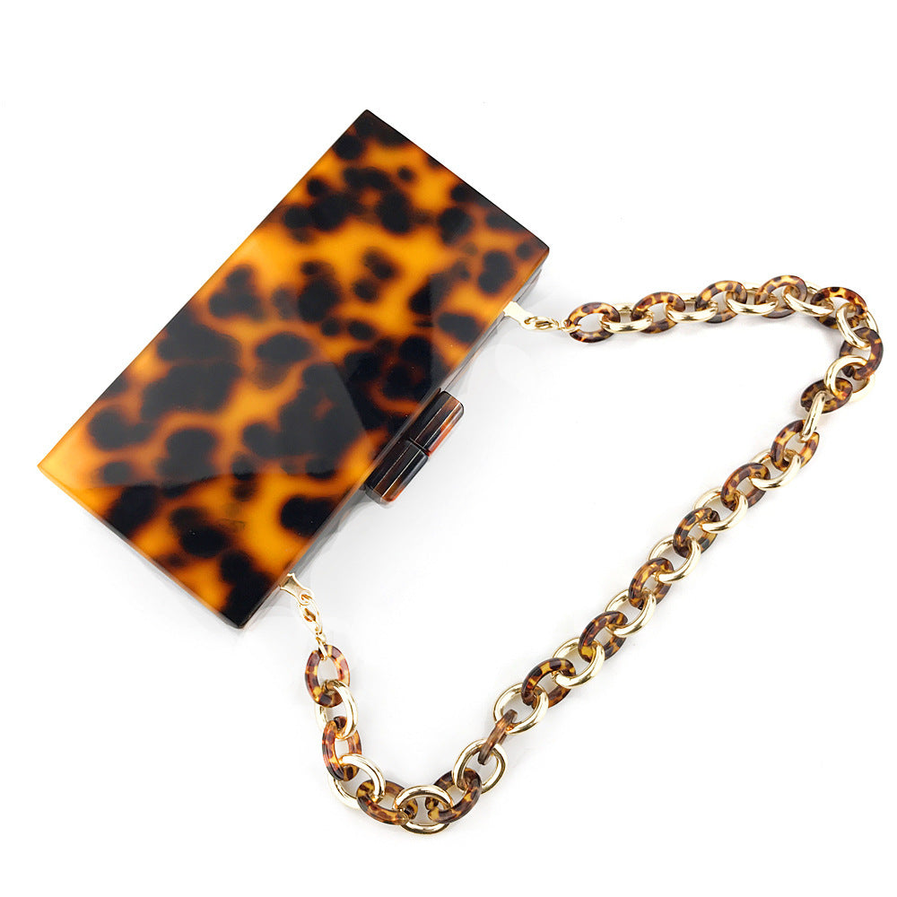 Evening Bag Fashion Leopard Print Acrylic Female Bag