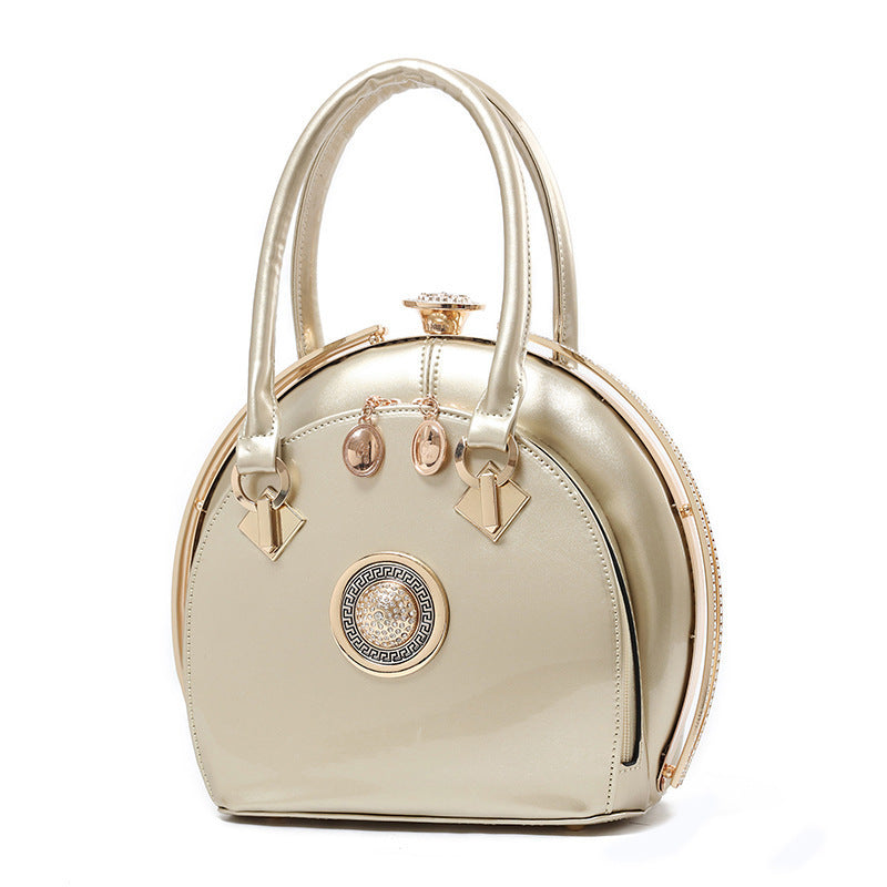 Bright leather high-end handbags noble fashion trend