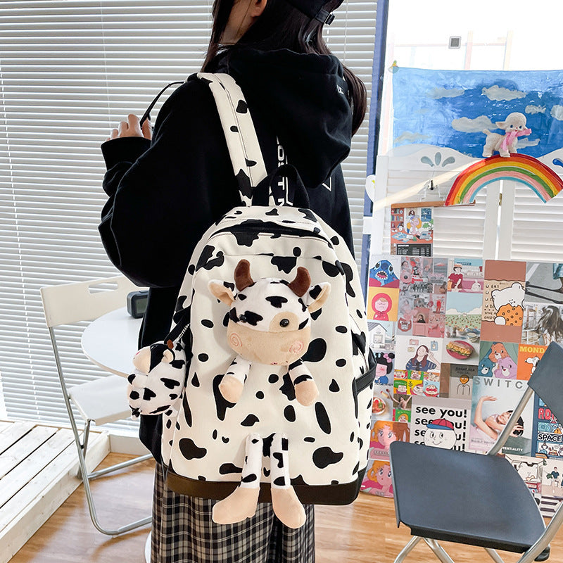Cartoon Cow Doll Girl's Schoolbag Personalized Backpack