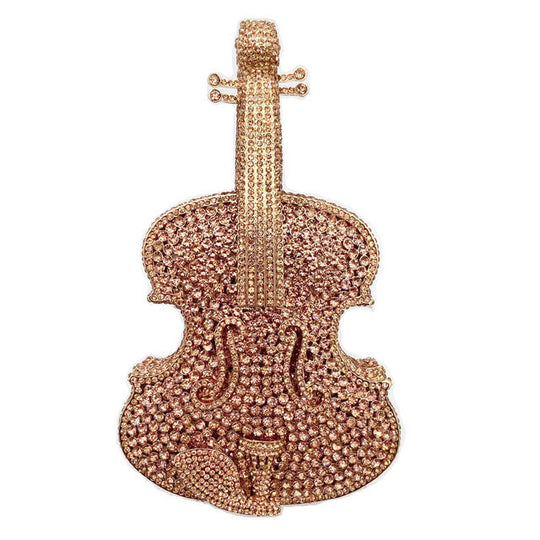 Amazing Luxury Violin Crystal Evening Bags Party Handbag