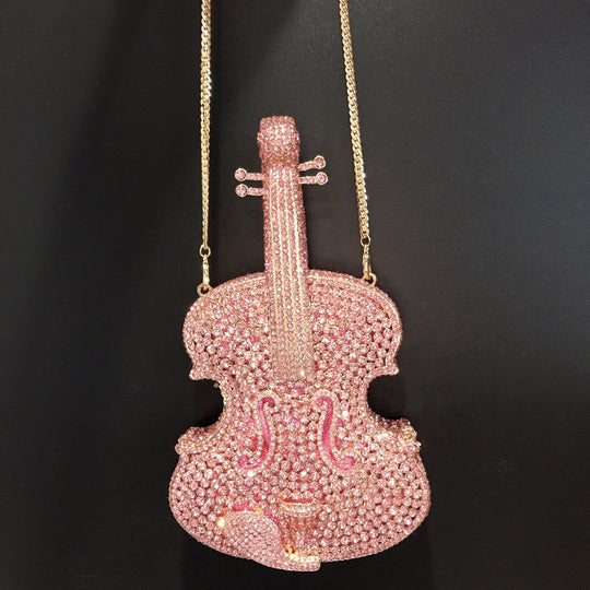 Diamond Cut Out Fashionable Violin Shoulder Bag