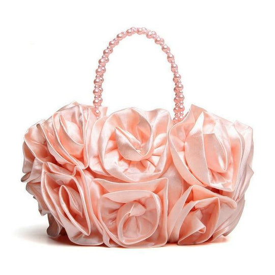Fashionable BeadedRose Flower Dinner Bag