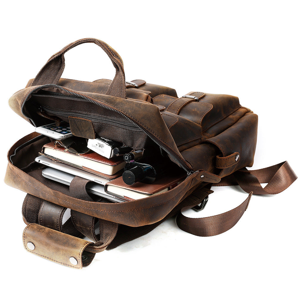 Shoulder Bag Men's Large-capacity Outdoor Travel Backpack Retro School Bag