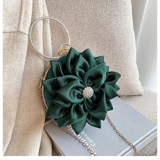Evening Bag Flower Bag Wristlet Diamond Shoulder Messenger Bag