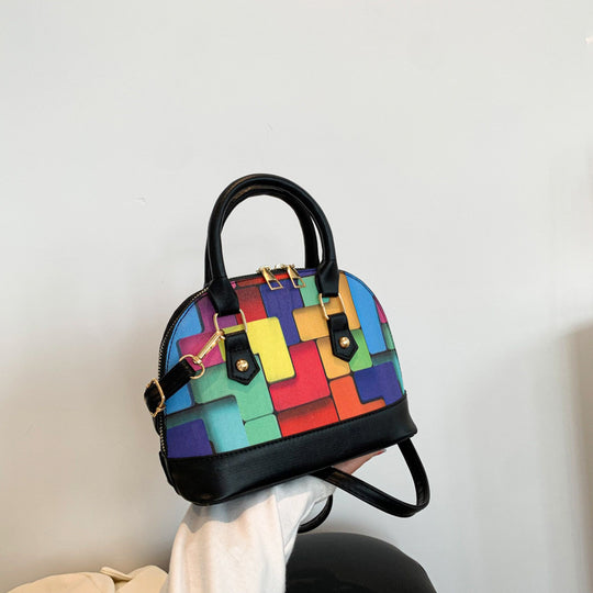 Trendy High-quality Contrast-colored Stitching Shell Bag